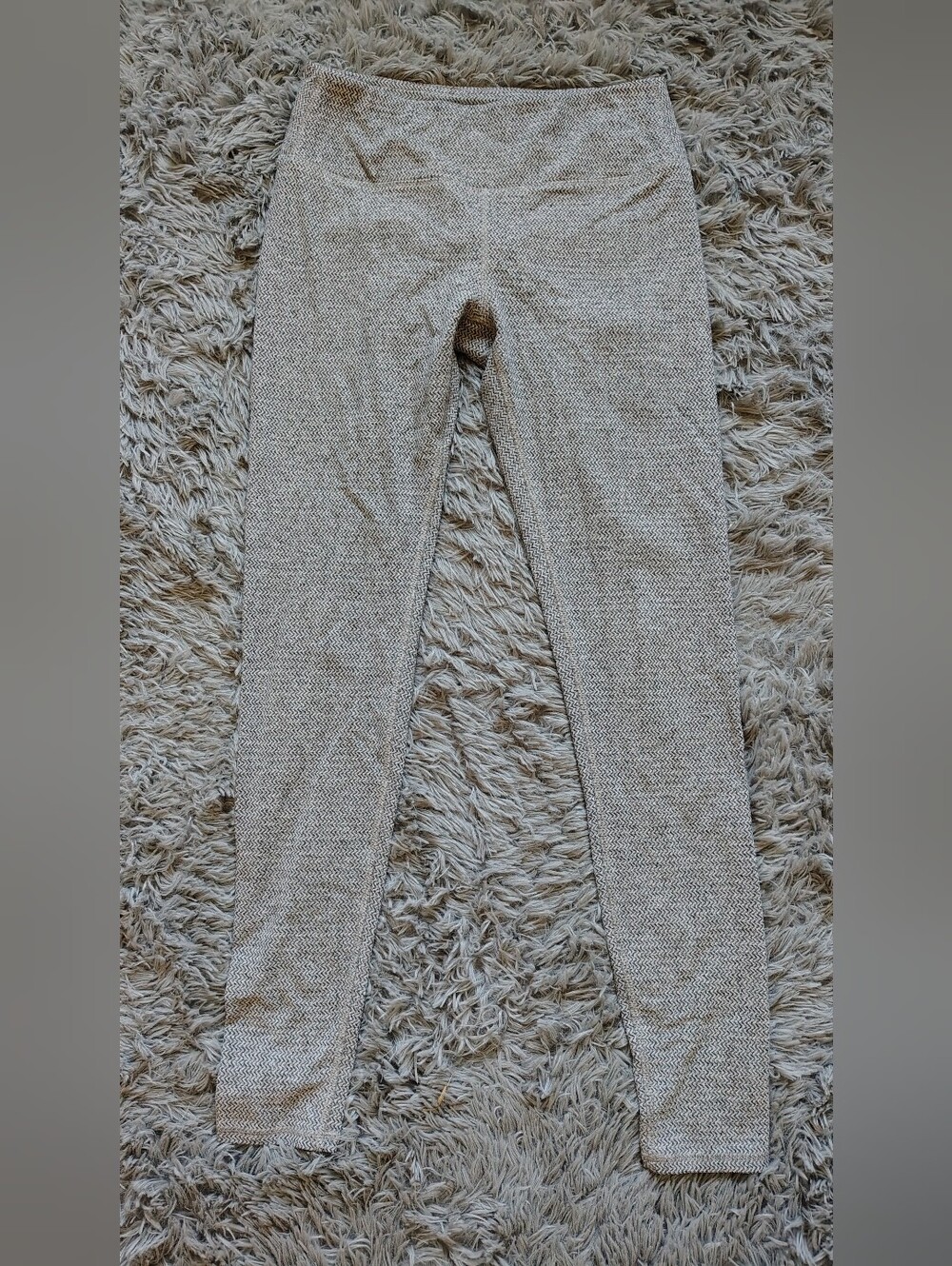 Kyodan Women's Medium Thick Fleece Grey Chevron Leggings Size Medium